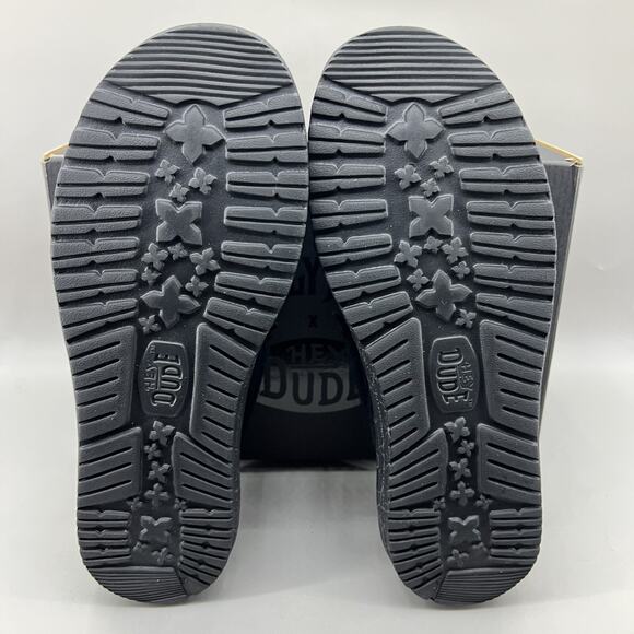 Hey Dude x Jelly Roll Wally Sneakers Men's Size 10 Black Suede Slip On Shoes NEW - Picture 8 of 11